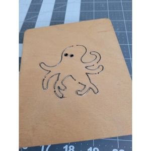 ELLISON Die Cut octopus Vintage Scrapbook Educational - 5"X6" Wooden Block